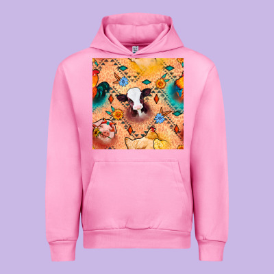 Western Farm Animals Seamless Pattern Urban Hoodie Designed By Bundleandbundleshop