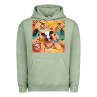 Pigment Oil Green western farm animals seamless pattern Urban Hoodie - BundleAndBundleShop