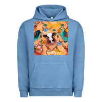 Pigment Pebble Blue western farm animals seamless pattern Urban Hoodie - BundleAndBundleShop