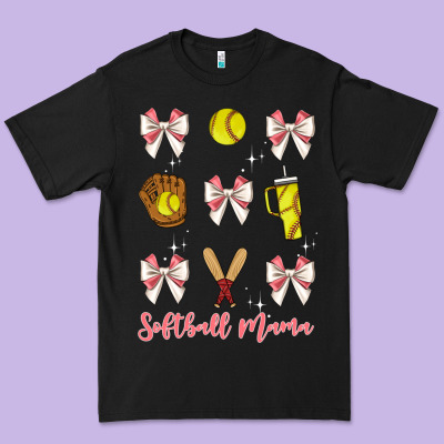 Softball Coquette Bow Premium Tee Designed By Jahusdesignshop