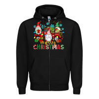 Black merry christmas gnome truck Zipper Hoodie - texasbilliewilder