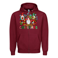 Burgundy merry christmas gnome truck Zipper Hoodie - texasbilliewilder
