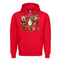 Red merry christmas gnome truck Zipper Hoodie - texasbilliewilder