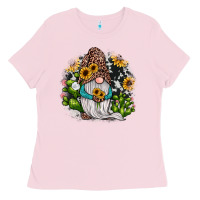 Bubblegum Pink gnomes sunflower cactus Ladies Tee - JahusDesignShop