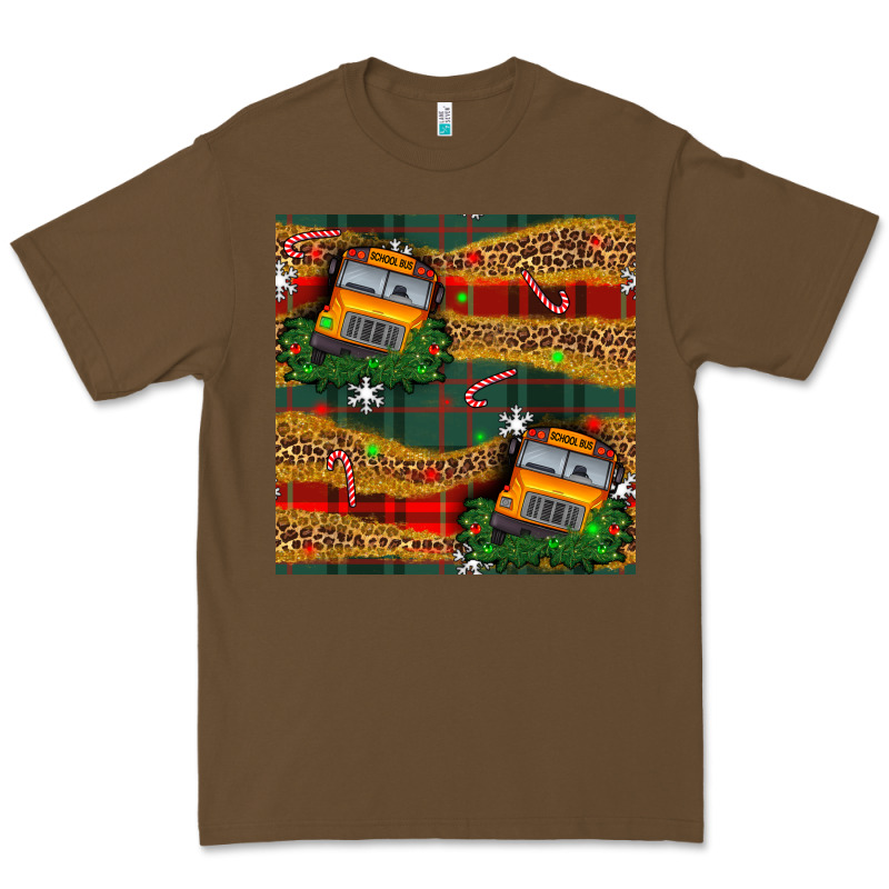 Christmas School Bus Seamless Pattern Premium Tee by BundleAndBundleShop | Teevron