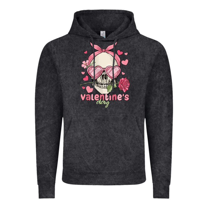 Valentine's Day Skull Vintage Hoodie by MaliasSmallBusiness | Teevron