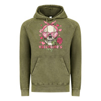 Vintage Olive valentine's day skull Vintage Hoodie - MaliasSmallBusiness