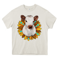 Cream sunflower heifer Heavy Core Tee - JahusDesignShop