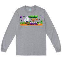 Heather Grey creep it real libbey glass Long Sleeve Tee - BundleAndBundleShop