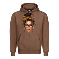 Chestnut caucasian leopard messy bun Zipper Hoodie - texasbilliewilder