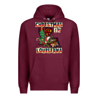 Burgundy christmas in louisiana Premium Hoodie - CowGirlArtShop