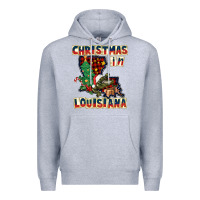 Heather Grey christmas in louisiana Premium Hoodie - CowGirlArtShop
