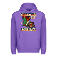 Purple christmas in louisiana Premium Hoodie - CowGirlArtShop