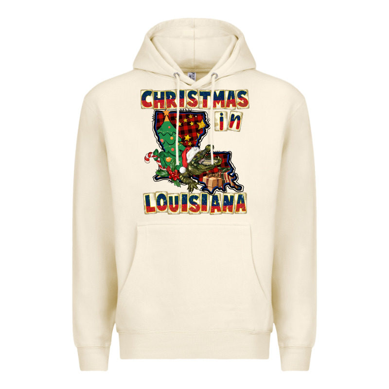 Christmas In Louisiana Premium Hoodie by CowGirlArtShop | Teevron