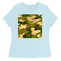 Baby Blue camouflage seamless pattern Ladies Tee - BundleAndBundleShop