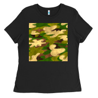 Black camouflage seamless pattern Ladies Tee - BundleAndBundleShop