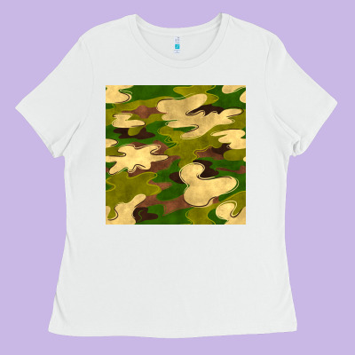 Camouflage Seamless Pattern Ladies Tee Designed By Bundleandbundleshop