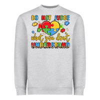 Heather Grey puzzle heart inclusivity message Heavyweight Sweatshirt - LillyAllenDesigns