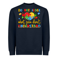 Navy puzzle heart inclusivity message Heavyweight Sweatshirt - LillyAllenDesigns