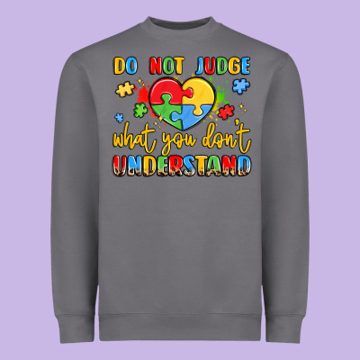 Puzzle Heart Inclusivity Message Heavyweight Sweatshirt Designed By Lillyallendesigns