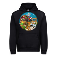 Black Christmas  farm animals Urban Hoodie - FaDigitalArtStudio