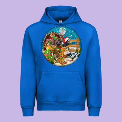 Christmas  Farm Animals Urban Hoodie Designed By Fadigitalartstudio