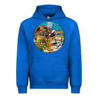 Cobalt Christmas  farm animals Urban Hoodie - FaDigitalArtStudio