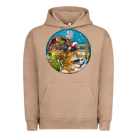 Pigment Burro Christmas  farm animals Urban Hoodie - FaDigitalArtStudio