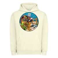 Pigment Pistachio Christmas  farm animals Urban Hoodie - FaDigitalArtStudio