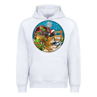 White Christmas  farm animals Urban Hoodie - FaDigitalArtStudio