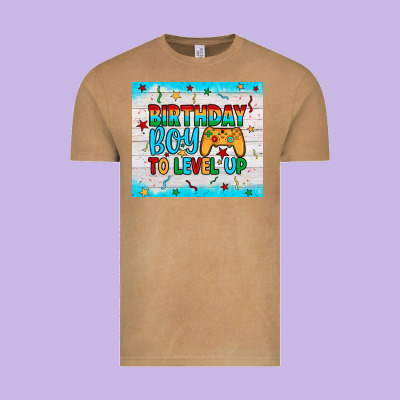 Birthday Boy To Level Up Vintage Tee Designed By Jahusdesignshop
