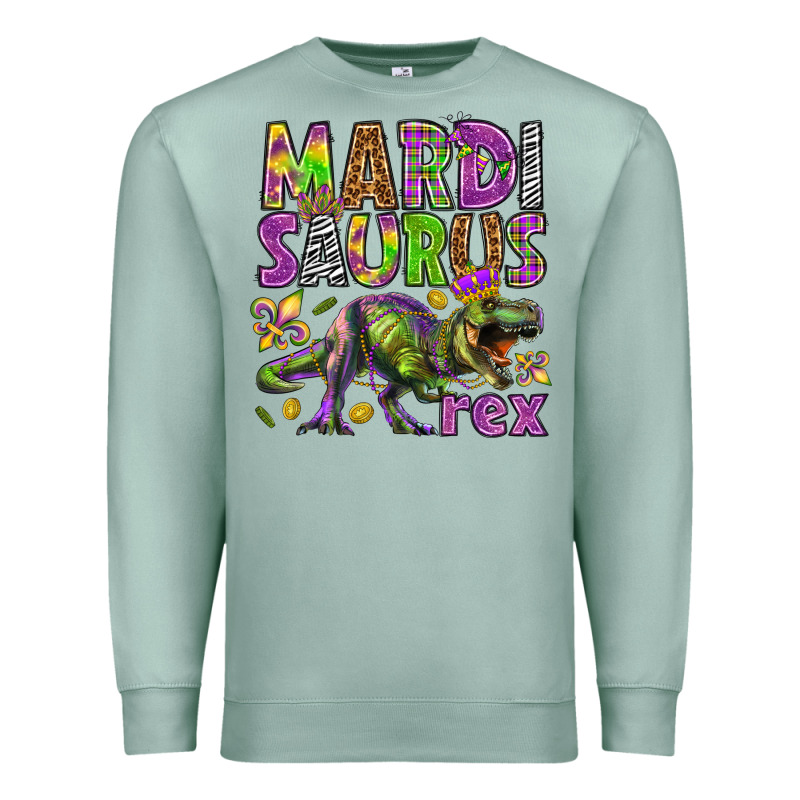 Mardi Saurus Rex Premium Sweatshirt by HowdyJamesFarm | Teevron