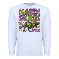 White Mardi Saurus Rex Premium Sweatshirt - HowdyJamesFarm