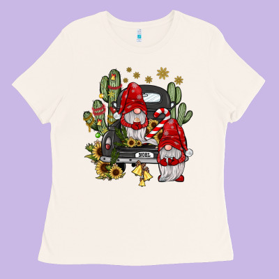 Farm Truck,noel Gnome Ladies Tee Designed By Jahusdesignshop