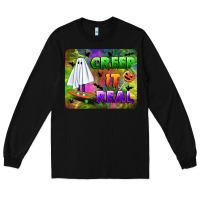 Black creep it real mousepad Long Sleeve Tee - BundleAndBundleShop