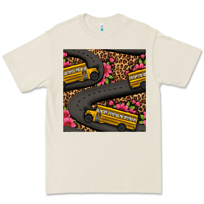 Flower Leopard School Bus Seamless Pattern Premium Tee by BundleAndBundleShop | Teevron