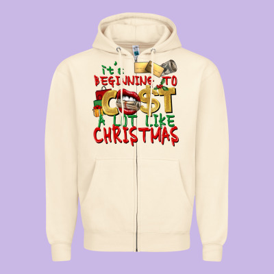 It's Beginning To Cost A Lot Like Christmas Zipper Hoodie Designed By Nancycooperartshop