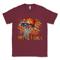 Burgundy custom name basketball Classic Tee - MaliasSmallBusiness