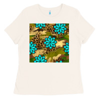 Bone camouflage leopard gemstone seamless pattern Ladies Tee - BundleAndBundleShop