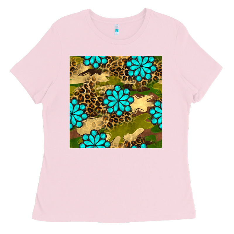 Camouflage Leopard Gemstone Seamless Pattern Ladies Tee by BundleAndBundleShop | Teevron