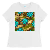 White camouflage leopard gemstone seamless pattern Ladies Tee - BundleAndBundleShop