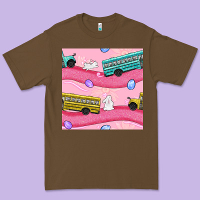 Easter School Bus Seamless Pattern Premium Tee Designed By Bundleandbundleshop