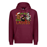 Burgundy all the jingle ladies Premium Hoodie - CowGirlArtShop