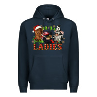 Navy all the jingle ladies Premium Hoodie - CowGirlArtShop