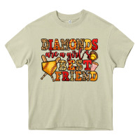 Diamonds Are A Girl's Best Friend Softball Heavy Core Tee | Teevron