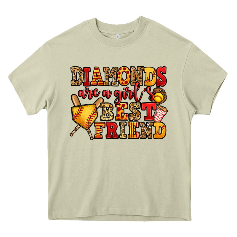 Diamonds Are A Girl's Best Friend Softball Heavy Core Tee by Jasminsmagicworld | Teevron