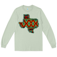 Matcha Texas Map With Aztec Background Long Sleeve Tee - JahusDesignShop