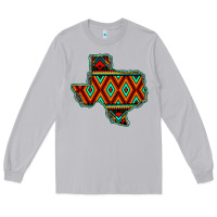 Moon Dust Texas Map With Aztec Background Long Sleeve Tee - JahusDesignShop
