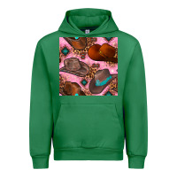 Emerald western cowboy hat seamless pattern Urban Hoodie - BundleAndBundleShop
