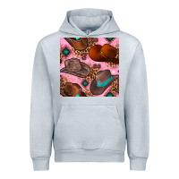 Heather Grey western cowboy hat seamless pattern Urban Hoodie - BundleAndBundleShop